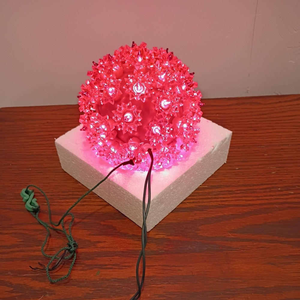 Vintage Novelty Lights Red Lighted  Sphere Small Open Box - Beautiful
